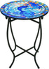 Plant Castle Indoor Outdoor Metal Round Side Table, 14 Inch Round Patio Coffee Bistro