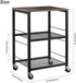 LIANTRAL 3 Tier Rolling Cart, Brown Kitchen Utility Cart on Wheels for Kitchen, Bathroom, Living Room, Office