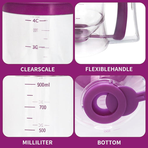 Pancake Batter Dispenser, Kitchen Must Have Tool for Perfect Pancakes, Cupcake, Waffle, Cake & Crepe, Batter Separator