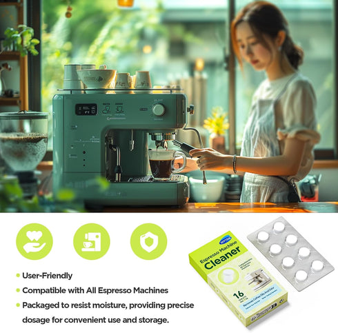 Espresso Machine Cleaning Tablets, 16 Pack Coffee Machine Cleaner for All Espresso Machines