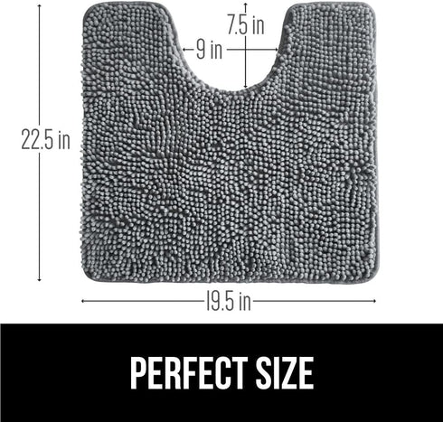 Gorilla Grip Plush Absorbent Shaggy Chenille Bath Rug Mat for Toilet Base | Machine Washable Microfiber Bathroom