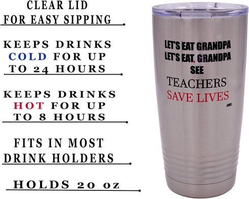 Rogue River Tactical 20 Ounce Stainless Steel Travel Tumbler Mug - Funny Teacher's Gift for School Educators