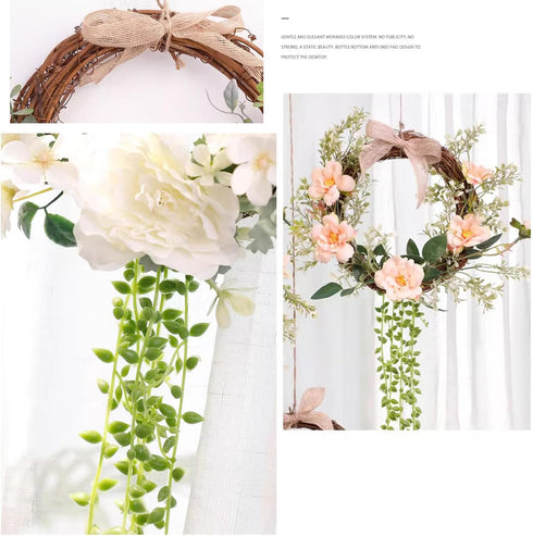 12" Natural Grapevine Wreath DIY Crafts for Christmas Door Hanging, Holiday Festival Wedding Decoration