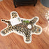 Leopard Print Rug, 2.7 W x 3.5 L Feet Faux Cowhide Skin Area Rug for Home Office, Livingroom, Bedroom