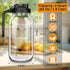 NIJIALGEXPY 64oz 2 Glass Pitcher with Lid, Quart Mason Jar Pitchers with Lid and Spout, Wide Mouth Breast Milk Pitcher