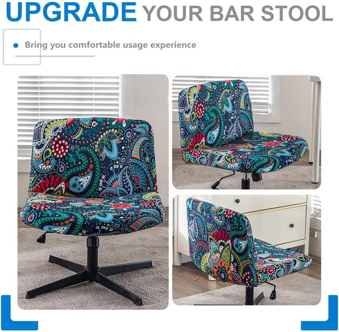 Levoberg Armless Armless #3 Criss Cross Office Desk Chair Cover Slipcovers Printed Vanity Desk Chair Covers Cross