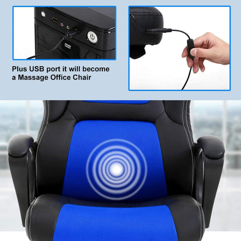 Dkeli Gaming Chair Computer Chair Office Chair Ergonomic High Back Massage PC Desk Chair with Lumbar Support & Padded