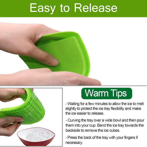 Silicone Mini Ice Cube Trays 2 Pack, 160 Small Molds for Crushed Ice, BPA Free Flexible Stackable Durable Soft Mold