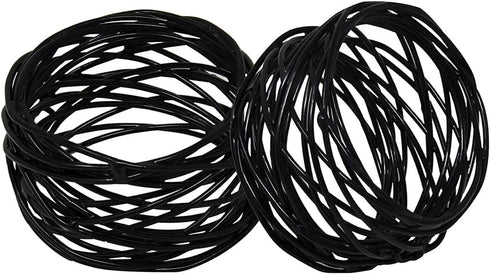 Handmade Round Black Mesh Napkin Rings Holder - Set of 6 for Dining Table Parties Everyday