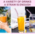 10 Pack Reusable Pink Glass Straws, 8" Shatter-Resistant Bent Drinking Straws with 2 Cleaning Brushes, Dishwasher Safe