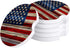 Independence Day 4th of July Car Coasters, 2 Pack Absorbent Ceramic Stone Cup Holders Set, Rustic American Flag
