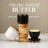 Countertop Counter Butter Crock with Lid for Black and Gold Ceramic French Butter Dish for Soft Butter, Airtight Water