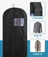 KIMBORA 43" Suit Bags for Closet Storage and Travel, Gusseted Hanging Garment Bags for Men Suit Cover With Handles for Clothes, Coats, Jackets, Shirts(3 Packs) by KIMBORA