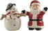 Christmas Santa & Snowman North Pole Winter Ceramic Magnetic Salt Pepper Shakers