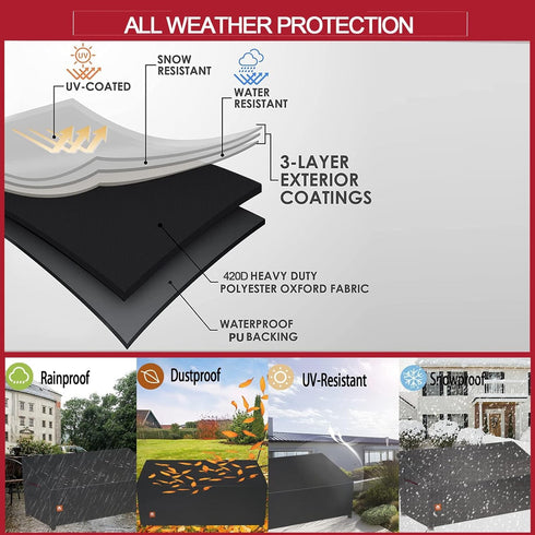2 Waterproof,48W 29D 35H Inch,All 2-Person Seater Outdoor Bench Covers x x Weather and Tearproof Polyester Fabric,Fit