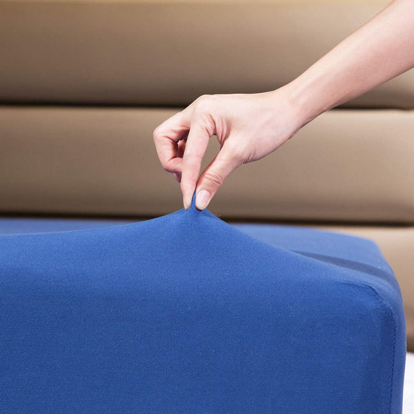 COSMOPLUS King Fitted Sheet Only, 4 Way Stretch Micro-Knit, Snug Fit for Standard Mattress and Air Bed, Navy