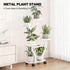 4 Plant Stand Indoor Outdoor Tier Flower Holder with Wheels Metal Plant Shelf Corner Display Rack Multi Plants Sheleves