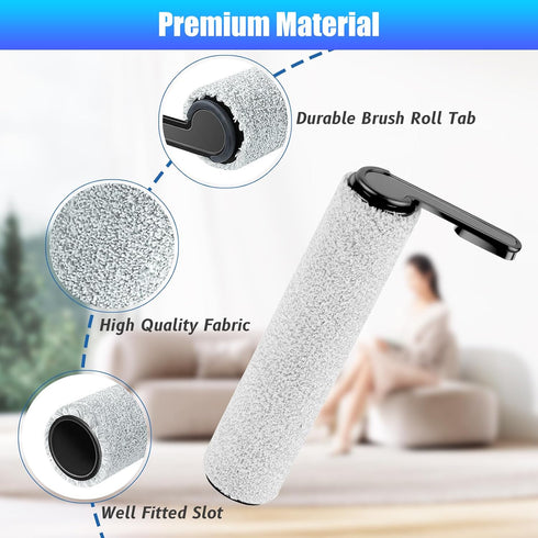 Replacement Brush Rollers & HEPA Filters for Tineco Floor ONE S6/S7 Pro, 2 Brush Rollers, 2 Filters