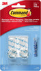 Command Medium Crystal Hook, 2 Wall Hooks with 3 Command Strips, Holds up to 2 lb, Damage Free Hanging