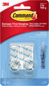 Command Medium Crystal Hook, 2 Wall Hooks with 3 Command Strips, Holds up to 2 lb, Damage Free Hanging