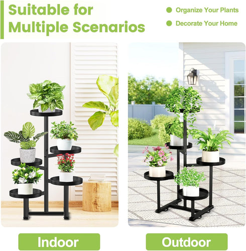 5 27 Inch Tier Metal Plant Stand Indoor, Tiered Corner Plant Holders for Multiple Plants, Tall Flower Pot Holde Display