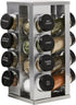 Kamenstein 16 Jar Heritage Revolving Countertop Spice Rack Organizer with Spices Included,