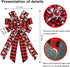 Hying Large Valentines Wreath Bow, Black Red Buffalo Plaid Bows for Holiday Hearts, Burlap Tree Topper for Front Door