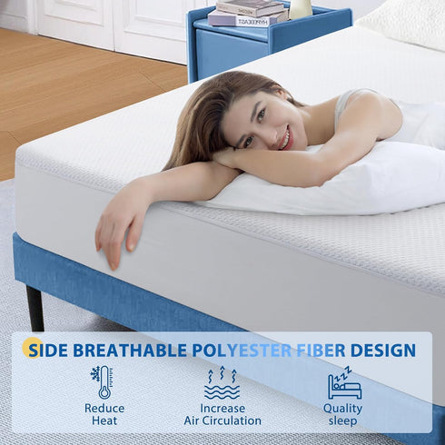TASTELIFE 100% Waterproof Queen Mattress Protector, Cooling Deep Pocket Cover, Ultra-Soft 3D Air Fabric