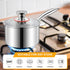 LIANYU 1QT Tri-Ply Stainless Steel Saucepan with Lid, Small Cooking Pot for Pasta, Soup