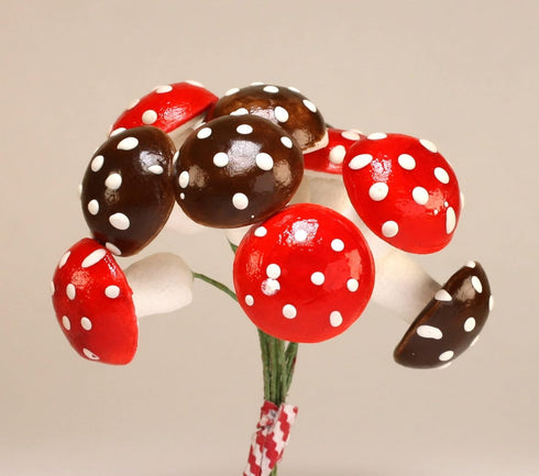 3/4" Set 10-218-0117 Meyer Imports Red & Brown Mix - Spun Cotton - of Wonderful World of Spun Cotton Mushrooms!