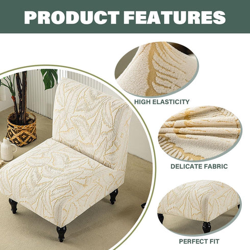 Buenanir Armless Armless Accent Chair Cover Stretch Jacquard Accent Chair Slipcover for Slipper Chair Without Arms