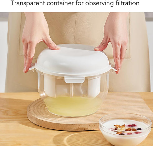 Yogurt Whey Separator Strainer, Large Capacity Yogurt Maker with Efficient Fine Mesh, 8.1x6.3in Yogurt Maker Filter for