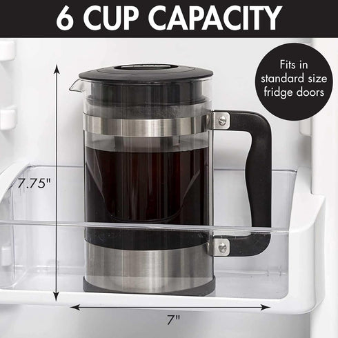 Primula 2-in-1 Coffee Maker, French Press & Cold Brew, 6 Cup Size, Durable Glass Carafe, Comfort Grip Handle