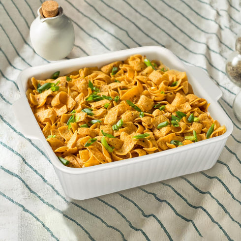 Casserole Dishes for Oven, 10'' Square Baking Dish, 2 Pack Ceramic Bakeware Sets with Handles