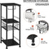 OYEAL Toilet Paper Storage Cabinet, Black Small Bathroom Side Shelf with Drawer for Bathroom, Laundry Room