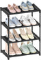 HITHIM 4 Tiers Small Shoe Rack,Narrow Stackable Shoe Shelf Organizer,Sturdy Shoe Stand,