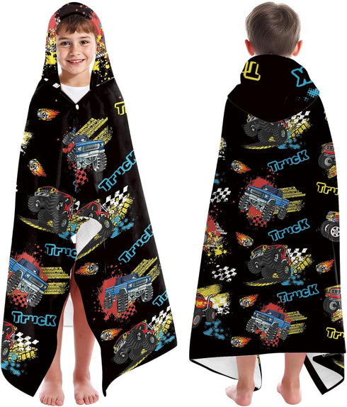 Truck Hooded Towels for Kids - Truck Kids Hooded Bath Towels, Trucks