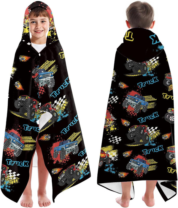 Truck Hooded Towels for Kids - Truck Kids Hooded Bath Towels, Trucks