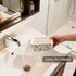 2 Countertop Compartments Ceramic Sponge Holder for Kitchen Sink, Cute Floral Dish Sponges Holder Soap Sink Organizer