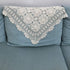 Hetao 100% 19 Inch Cotton Handmade Crochet Square Tablecloth Doilies Lace Table Covers,White