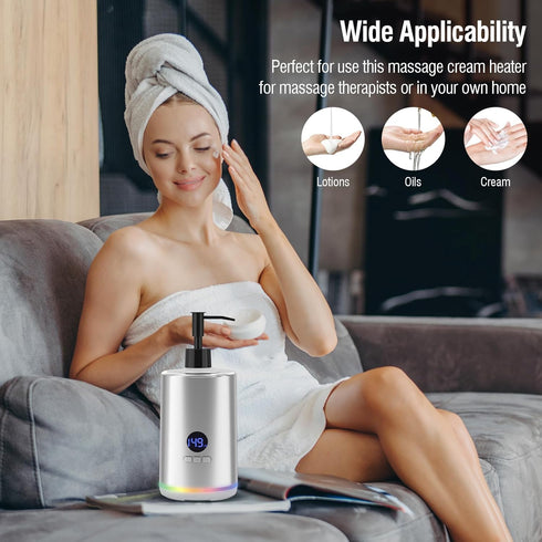 Temperature(86-149F), Massage Oil Lotion Warmer, Massage Oil Heater for SPA Massage Therapy and Personal Use, Portable