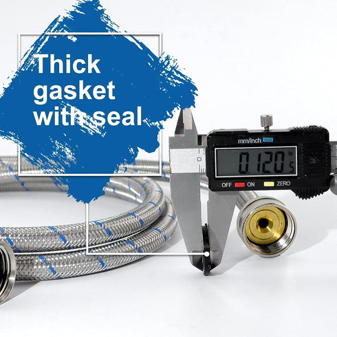 Stainless Steel Washing Machine Hoses, 4ft - 2 Packs Braided Premium Washer Supply Lines for Hot and Cold Water