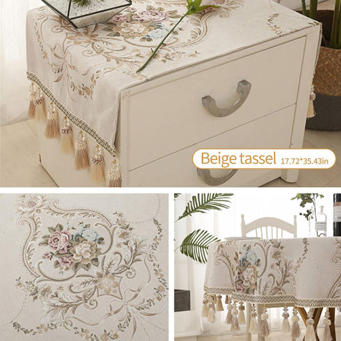 Bedside Tablecloth European Style Bedside Tablecover Jacquard Bedside Table Dustcover Table Doilies for Dressers
