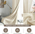 Melodieux Beige Semi Sheer Curtains, 84 Inches Long, 52" W x 84" L, 2 Panels for Living Room, Bedroom