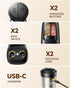 Set 2 1 Set Sangcon Electric Salt and Pepper Grinder Shakers IN - USB RECHARGEABLE Salt and Pepper Mill All in One