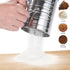 Stainless Steel Flour Sifter 3 Cups for Baking, Rotary Hand Crank Powdered Sugar Shaker and Duster