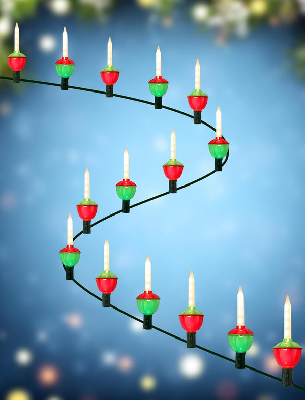 Hobbynors Vintage Christmas Bubble Lights - 15.5ft Strand with 15 Nostalgic Bubbling Candles,