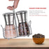 Premium Salt and Pepper Grinder Set with Stand - Stainless Steel Manual Spice Adjustable Coarseness (Pack of 2)