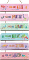 Yookeer Set of 6 Watercolor Dinosaur Wall Art Decors - Rustic Wooden Motivational Wall Hanging Plaque Sign, You Are