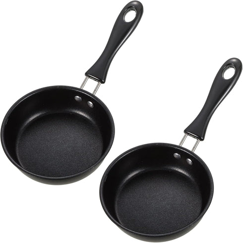 Tessco 2 Pieces Mini Cast Iron Skillet, 4.7 Inch Round Non Stick Fry Pan for Cooking and Baking